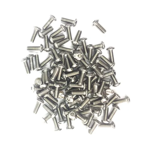 Vista 2 de Tornillos hexagonales de cabeza de botón M4-0.028 x 0.394 in, unidad de enchufe Allen, acero inoxidable 304, rosca completa, acabado liso, rosca