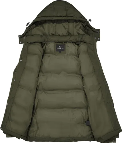 Vista 3 de FARVALUE Women's Winter Coat Thicken Puffer Jacket Warm Bubble Coat with Removable Hood