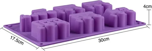 Vista 2 de Joyeee Molde de silicona para pastel de tren, 1 molde antiadherente de 6 cavidades para hornear para brownies de chocolate, tazas de magdalenas