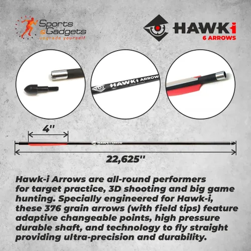 Vista 5 de Hawk-i Flecha de carbono PCP 13.26 oz flechas pernos para caza PCP armas de aire o ballestas