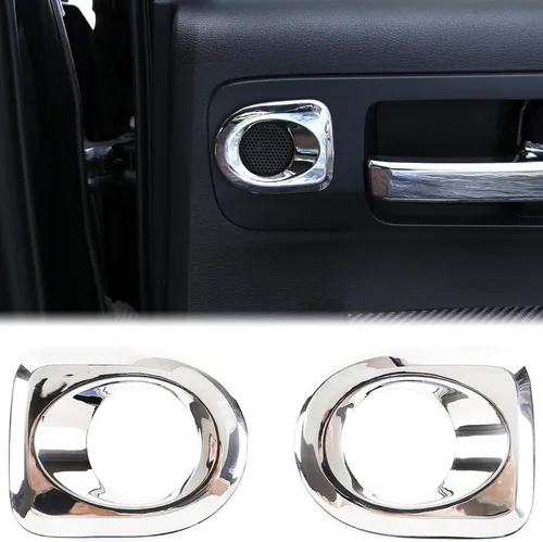Vista 12 de Anillo de ajuste de cubierta de audio estéreo de sonido para puerta delantera interior de automóvil compatible con Toyota Tundra 2007-2021 Sequoia