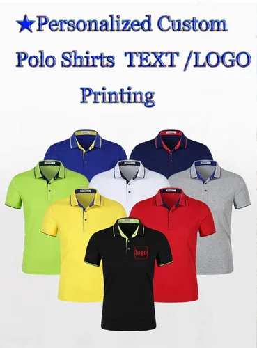 Vista 3 de Camisas polo personalizadas para hombre, estilo casual, ajustada, camisa de trabajo