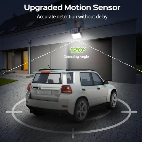 Vista 4 de Adiding Luces Solares para Exteriores, Luces de Inundación LED de 2800LM con Cable de 5 m, Luces Solares con Sensor de Movimiento y Control Remoto
