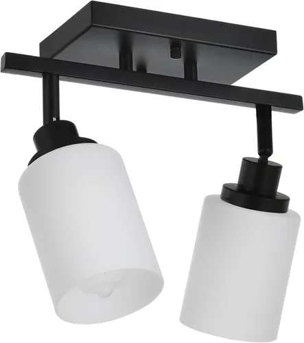 Vista 13 de TODOLUZ Accesorios de iluminación de riel para techo, 3 luces de níquel cepillado para pared de techo con vidrio blanco ópalo, base de bombilla E26