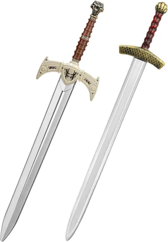 Vista 8 de quescu King Arthur Toy Sword,35.8" Medieval Longsword,Plastics Sword,Medieval Knight Costume Accessories for Renaissance Props (Leopard Head hilt)