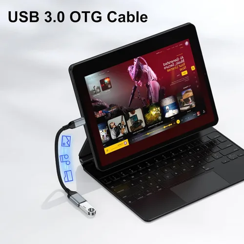 Vista 2 de Adaptador USB a USB C para iPhone 17 Pro Max/16, adaptador USB 3.0 OTG de 5 Gbps Convertidor rápido USB A hembra para iPhone 17e/17 Air/17 Pro/15