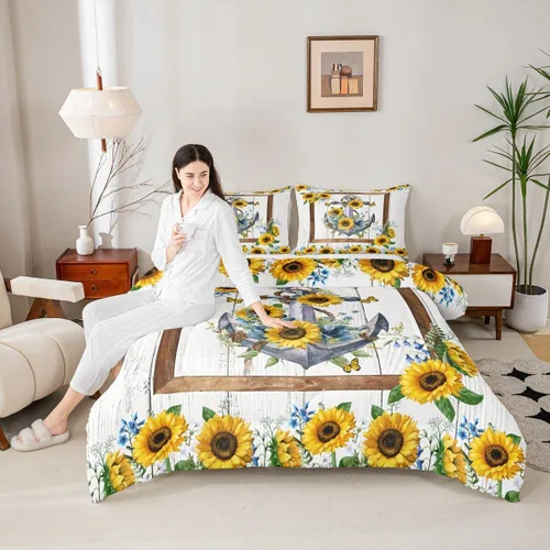 Vista 44 de Juego de edredón Lake Home Camper tamaño King, juego de ropa de cama náutica con ancla para niños, niñas, niños, adultos, decoración de dormitorio