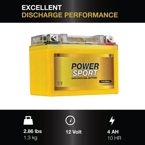 Vista 3 de ExpertPower YTX4L-BS - Batería de motocicleta GEL de 12 V 4 Ah para scooter de 50 cc SA50 Elite LX, SB50, NB50, 120 CCA ATV batería