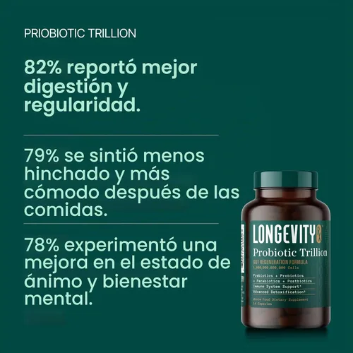 Vista 6 de Trillón de probióticos - 1 billón de UFC con prebióticos, probióticos, parabióticos y postbióticos - Bacillus Subtilis AB-22 - Salud intestinal
