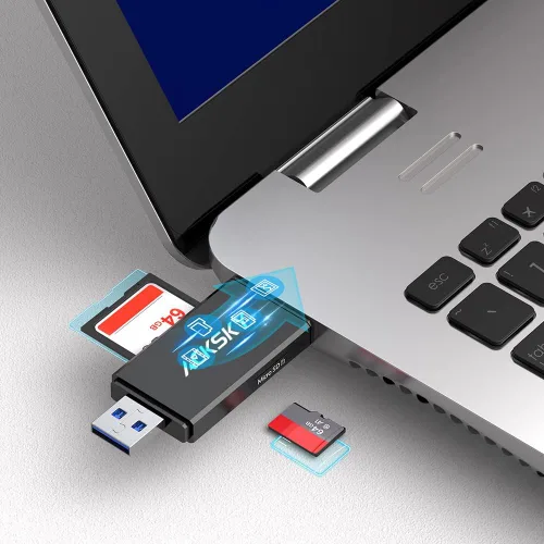 Vista 6 de Lector de tarjetas SD USB C y adaptador micro SD USB 3.0, lector de tarjetas de memoria de alta velocidad para SD/Micro SD/SDHC/SDXC/MMC, lector
