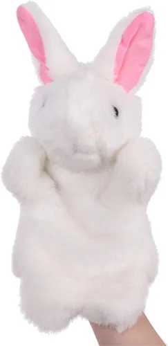 Vista 3 de Juguetes de peluche de conejo de mano para imaginativo juego de simulación narración de cuentos blanco