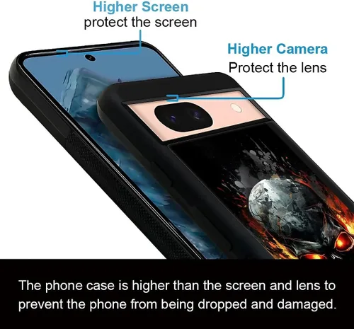 Vista 938 de Compatible con Google Pixel 4A 5G Mobile Case Creative Acrylic Panel trasero Silicona Protección Grip especialmente diseñado para Google Pixel 4A 5G