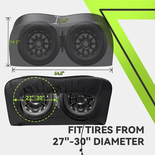 Vista 3 de RVMATE Cubiertas para neumáticos de caravana, cubierta de rueda de doble eje (1 unidad) se adapta a neumáticos de 27 a 30 pulgadas de diámetro