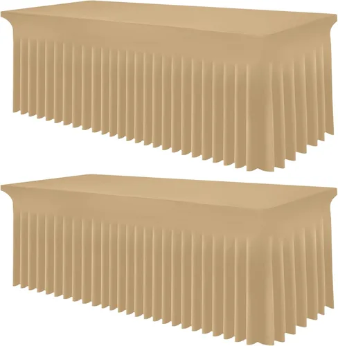 Vista 88 de Smiry Mantel de elastano, elástico ajustable para mesas rectangulares de 3 pies, impermeable, lavable, para exteriores, bodas, banquetes y fiestas