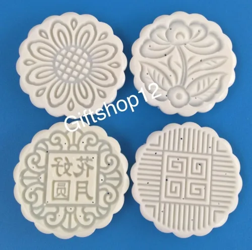 Vista 3 de molde para pastel de luna, molde cortador de galletita redonda blanca tradicional, 125 gramos