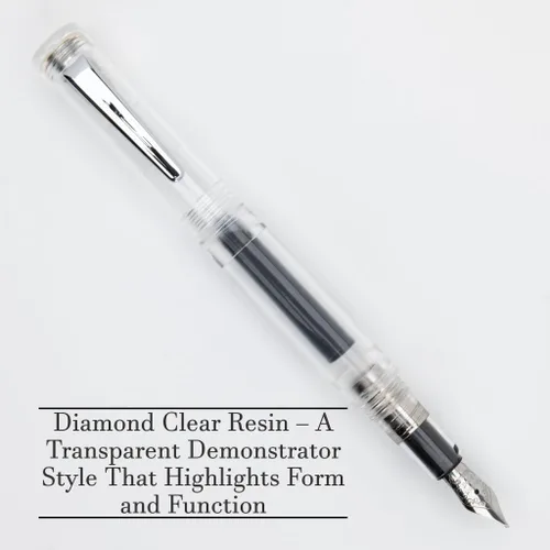 Vista 2 de Monteverde MVP - Pluma estilográfica Diamond Clear - Punta de talón - Mini bolígrafo de bolsillo compacto y versátil - Punta JoWo fabricada