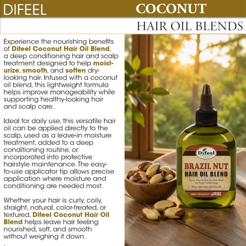 Vista 4 de Difeel Aceite de coco acondicionador profundo para el cabello, 7.1 onzas (paquete de 3)