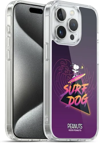 Vista 199 de Head Case Designs Funda de gel suave con licencia oficial de Peanuts Tropical Surf Snoopy Aloha Disco compatible con Apple iPhone 13 Mini Surf