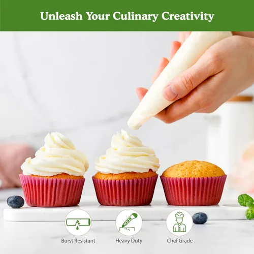 Vista 5 de Regency Wraps Bolsa de pastelería profesional de grado de chef resistente para rellenar pasteles, decoración de pasteles y galletas, esenciales