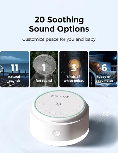 Vista 4 de Momcozy Máquina de sonido para Baby & Momcozy Smart WiFi Baby Monitor con cámara y audio