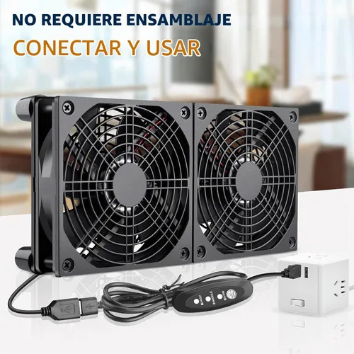 Vista 2 de Ventilador de refrigeración con router USB de 4.724 in x 2