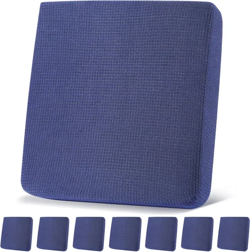 Vista 8 de Newwiee 8 fundas de cojín elásticas impermeables para patio, fundas de cojín para exteriores, fundas de repuesto para sofá, funda de asiento suave