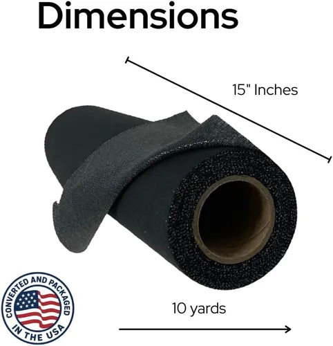 Vista 2 de 15 "x 10 Yd Negro Fusible Algodón Tejido Hierro En Interfaz Para Coser Y Manualidades por H.B.I. Productos