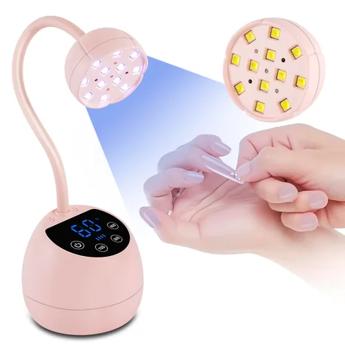 Vista 8 de Lámpara de uñas UV, cuello de cisne inalámbrico de 36 W, lámpara de curación de flash con 3 temporizadores y sensor automático para arte de uñas