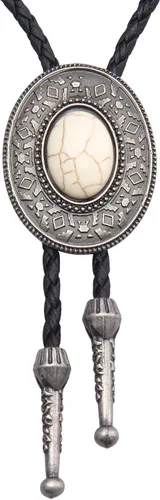 Vista 174 de Jeilwiy Corbata de bolo para hombre, corbata de vaquero occidental, collar de corbata de bolo dorado, corbata de cuero, corbata de Halloween