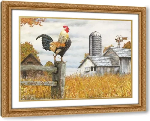Vista 8 de ArtDirect - Wargo, Ed 18x15 Black Modern Framed Art Print Titled: Down on the Farm II