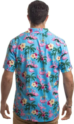 Vista 4 de Funny Hawaiian Shirts Tropical Vacation Humor Hawaii Button Down Polo Shirt Men