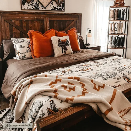 Vista 8 de Paseo Road Ranch Life Western Bedding - Juego de funda de edredón de algodón de 2 piezas, tamaño individual, estampado verde de cuernos largos