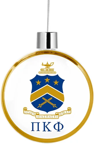 Vista 5 de Pi Kappa Phi Fraternity - Adorno redondo y plano para árbol de Navidad, decoración para fiesta de árbol, decoración del hogar y vacaciones