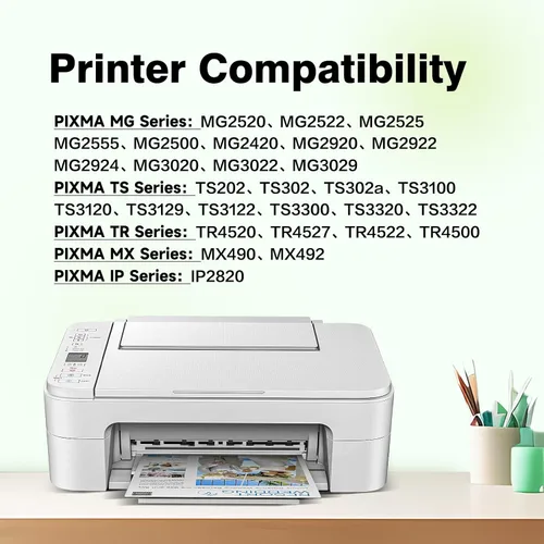 Vista 2 de Paquete combinado de repuesto 245XL 246XL para Canon 245XL Negro y cartucho de tinta 246XL PG-245 CL-246 para Pixma MX490 MG2522 MX492 TR4520 TS202