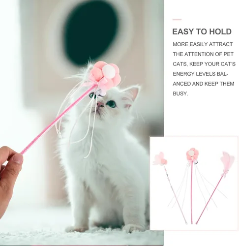 Vista 2 de POPETPOP Juguetes para gatos de 3 piezas, juguetes para mascotas, juguetes para gatos, juguetes para gatos en movimiento, juguetes para gatos