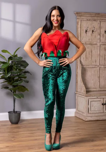 Vista 9 de Disfraz de rosa roja para mujer