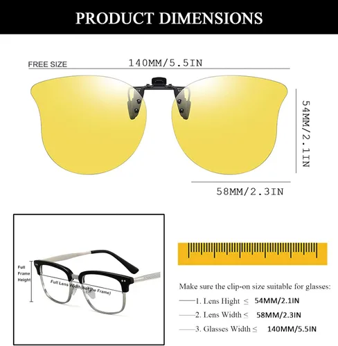 Vista 3 de Gafas de sol polarizadas con clip de ojo de gato, antirreflejos, protección UV, gafas de sol de gran tamaño sobre gafas graduadas