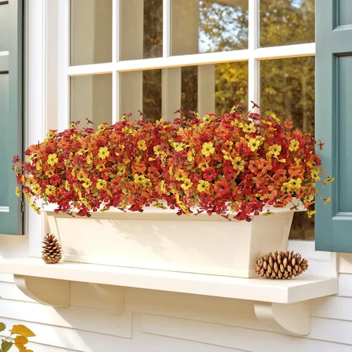 Vista 4 de Flores de otoño artificiales para decoración, flores de otoño