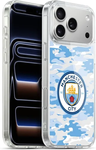 Vista 261 de Head Case Designs Funda de gel con licencia oficial del Manchester City Man City FC Blue Moon Badge Camou [protección de grado militar] compatible