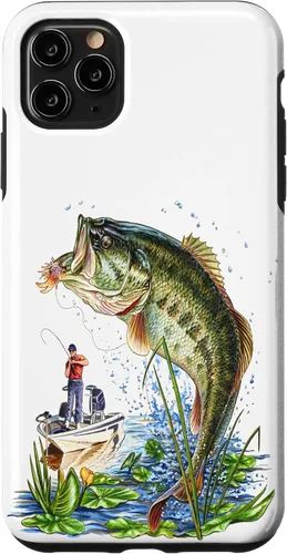 Vista 13 de Fishing Graphic Large Mouth Bass Fish - Fisherman Case for iPhone 17