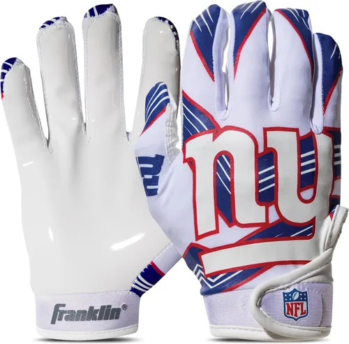 Vista 18 de Franklin Sports - Guantes de receptor de fútbol americano juvenil de la NFL, par de guantes de fútbol para niños con logotipos de equipos de la NFL