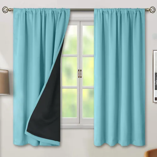 Vista 61 de BGment - Cortinas opacas para sala de estar de 63 pulgadas de largo, juego de 2 paneles, cortinas para oscurecer toda la habitación, cortinas