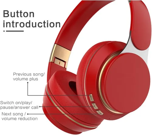 Vista 6 de Auriculares inalámbricos con Bluetooth 5.0, auriculares estéreo plegables sin pérdidas, con micrófono, FM, ranura SD/TF, cancelación activa de Negro