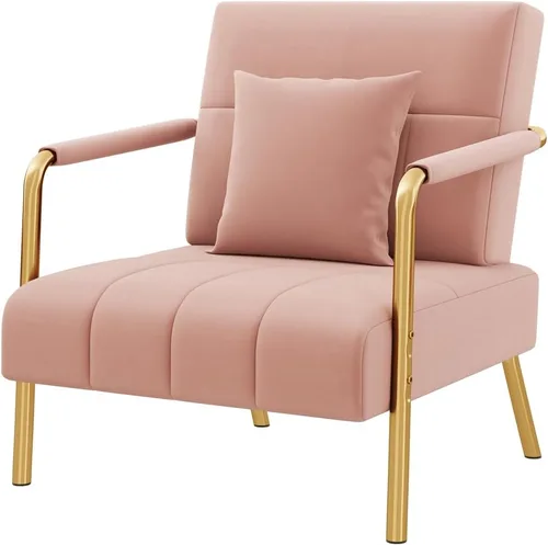 Vista 11 de Yaheetech Sillón decorativo de terciopelo de 30 pulgadas con marco dorado