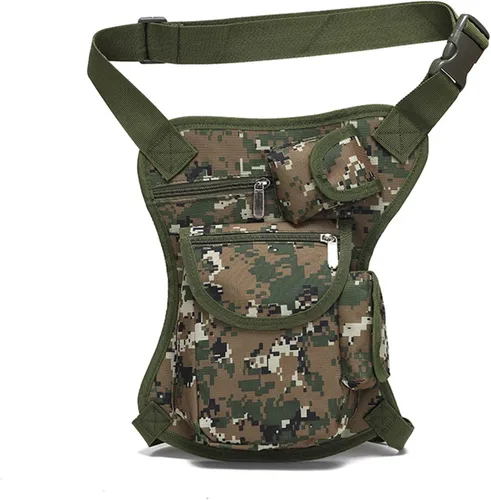Vista 10 de Bolso táctico militar de la pierna del descenso de Molle, paquete del muslo para la motocicleta, ciclismo, equitación, camping, bolsos de cintura