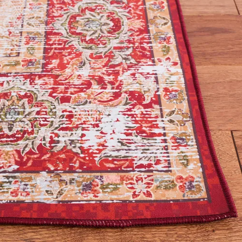 Vista 4 de SAFAVIEH Tucson Collection - Alfombra lavable de 2 pies 6 x 8 pies, resistente al óxido y dorado, antideslizante, ideal para zonas de alto tráfico