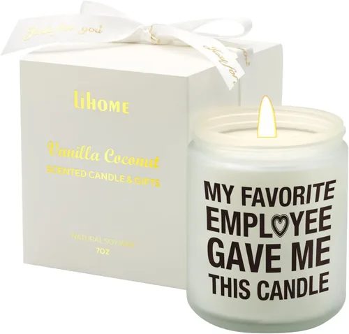 Vista 12 de Lihome Regalos de Jefe para Mujeres y Hombres - Divertidos Regalos para el Día del Jefe, Colaborador, Empleado, Vela Perfumada con Aroma a Vainilla