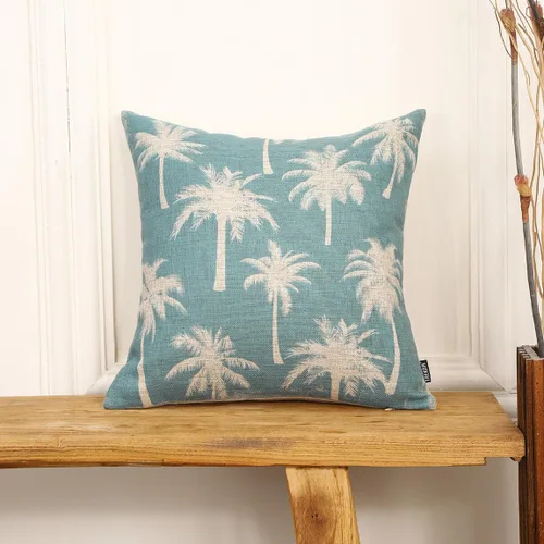 Vista 2 de [Usado] TRENDIN Funda de Almohada de Sofá con Palmera 18X18 Decoración Tropical de Verano Funda de Cojín Cuadrada de Lino Decoraciones para el Hogar