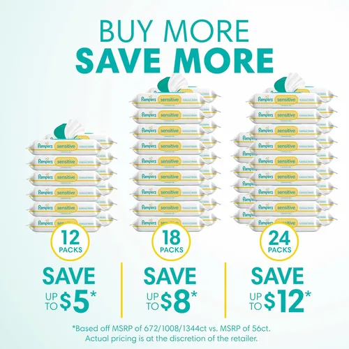 Vista 21 de Pampers Swaddlers - Pañales desechables para bebé, talla 1, 198 unidades con toallitas sensibles a base de agua, 12 paquetes abatibles
