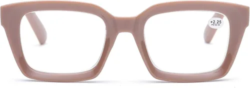 Vista 12 de Lentes de lectura cuadrados estilo retro Oprah, armazón grande y vidrios de 1.96 pulgadas.